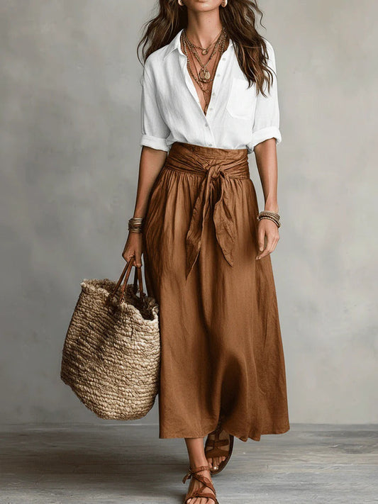 Camila | Midi Set with Waist Tie