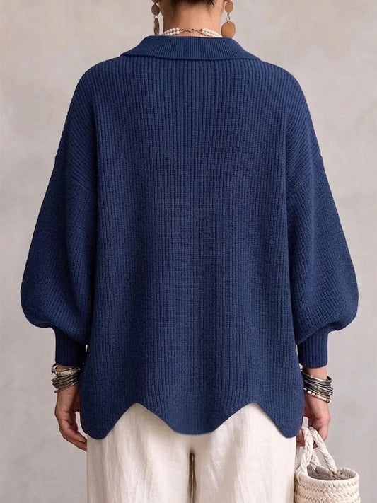 Oversized Collared Knit Cardigan