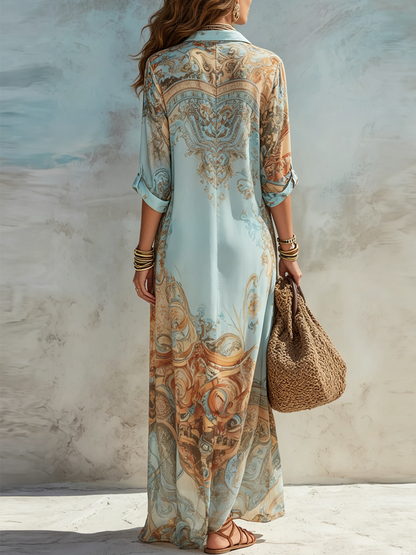 Melina | Blue Floral Maxi Dress