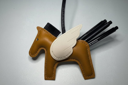 Winged Horse Leather Charm