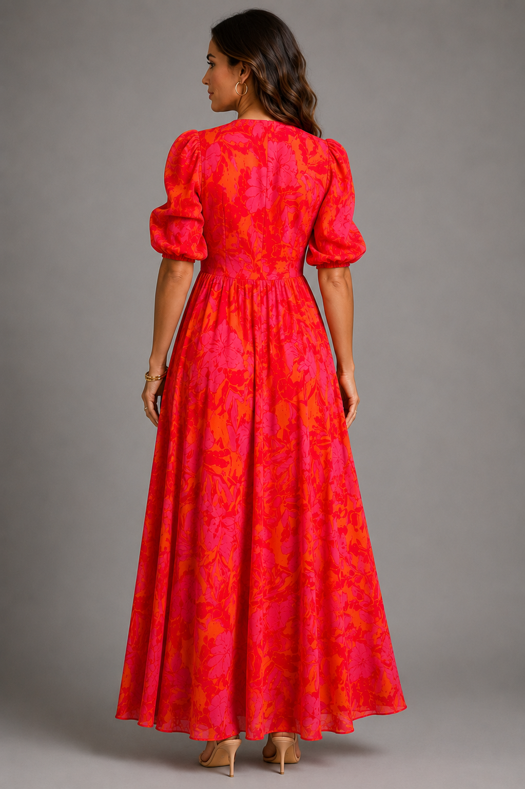 Olympe | Flowing Pink and Orange Dress