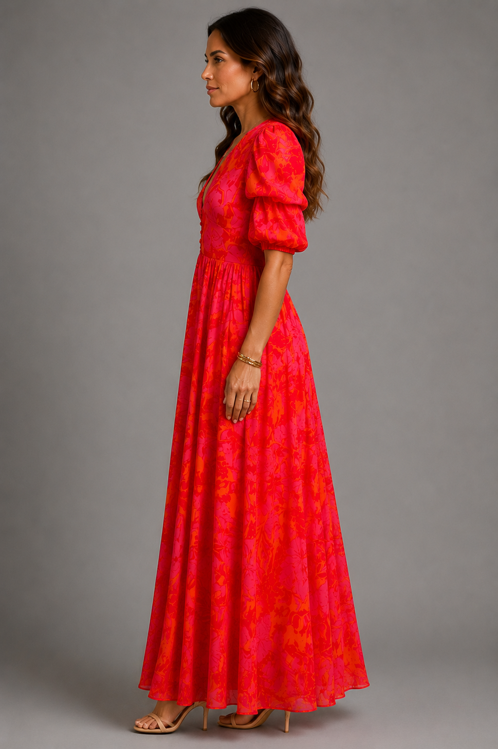 Olympe | Flowing Pink and Orange Dress
