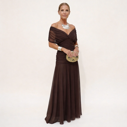 Velora™ | Long Floral V-Neck Dress