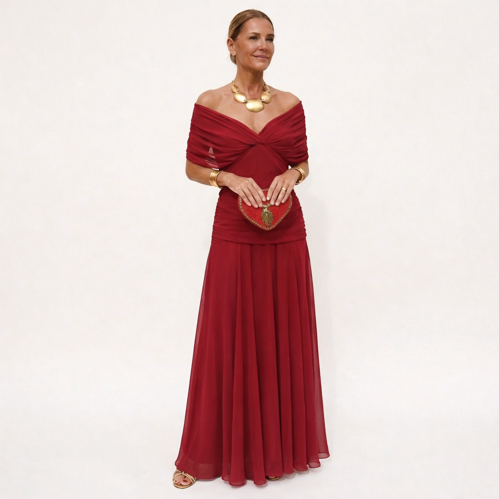 Velora™ | Long Floral V-Neck Dress
