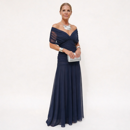 Velora™ | Long Floral V-Neck Dress