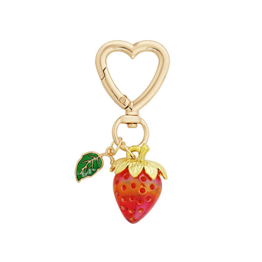 Golden Leaf Strawberry Charm