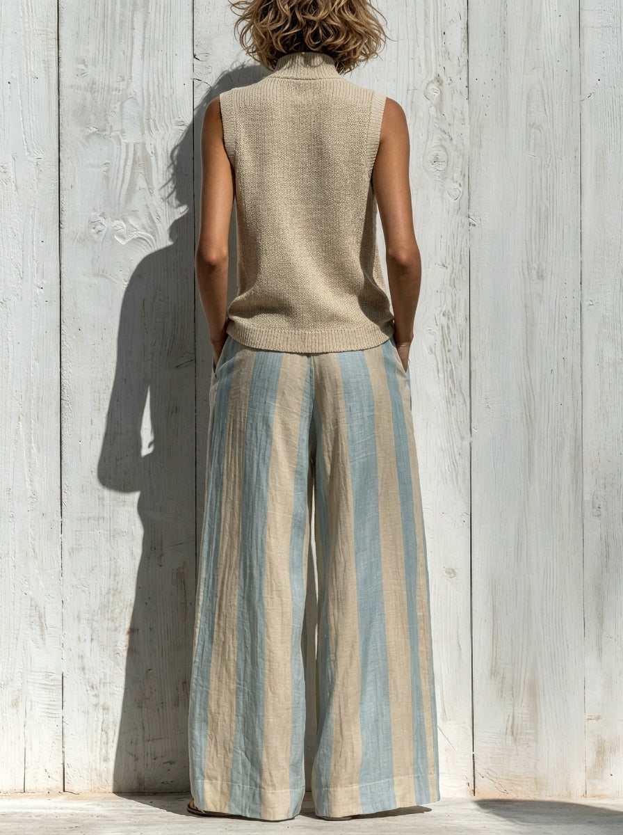 Sofía | Striped Top & Palazzo Trouser Set