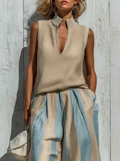 Sofía | Striped Top & Palazzo Trouser Set