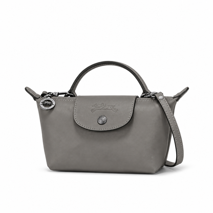 Mini Leather Bag - Grey