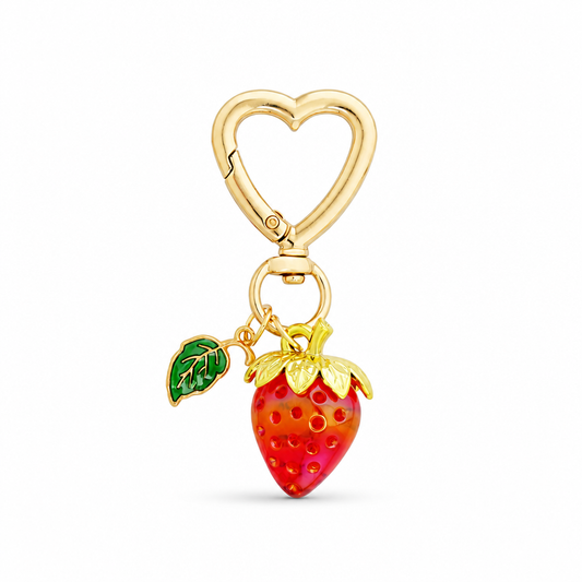Golden Leaf Strawberry Charm