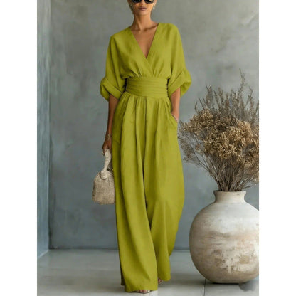 Margot jumpsuit — high-waisted, wide-leg
